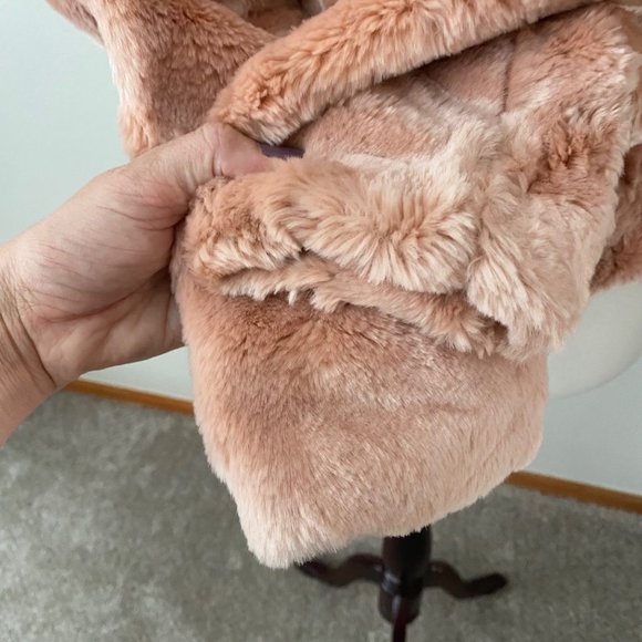 *rare* Betsey Johnson Vintage Faux Fur Jacket Pink Bows 90s 2000s - Picture 10 of 12